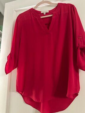 Chaus New York Fuchsia Chiffon Top, Medium